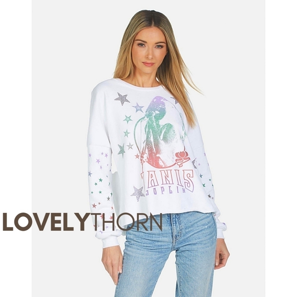 LAUREN MOSHI // ltd ed lee janis joplin ultra soft crystal embellished pullover